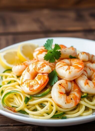 Lemon Garlic Shrimp with Zoodles