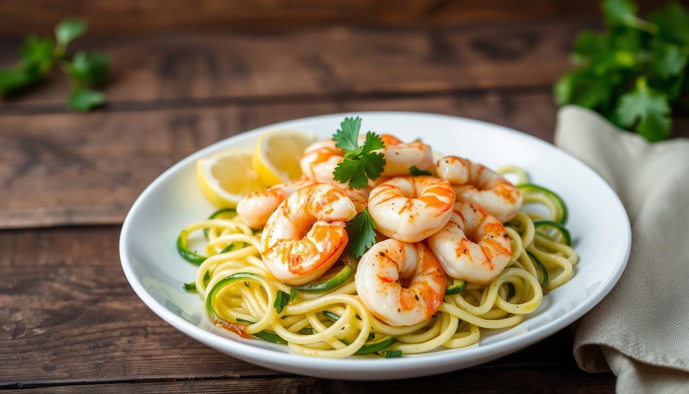 Lemon Garlic Shrimp with Zoodles