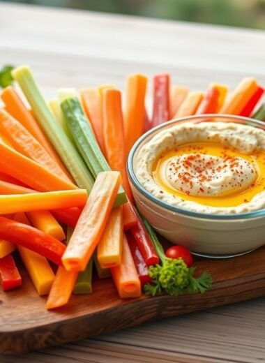 Low-Calorie Veggie Sticks with Hummus