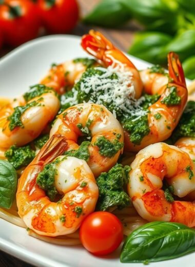 Low-Carb Pesto Shrimp