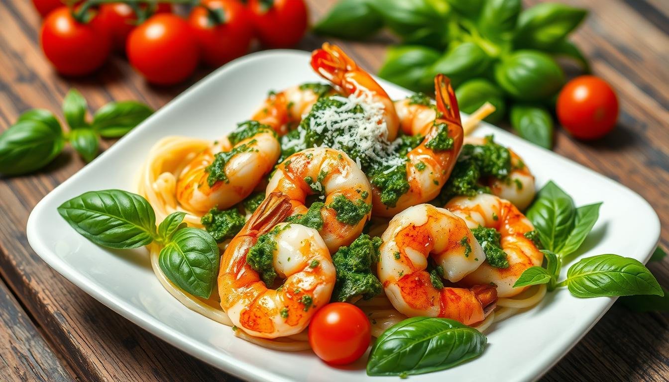 Low-Carb Pesto Shrimp