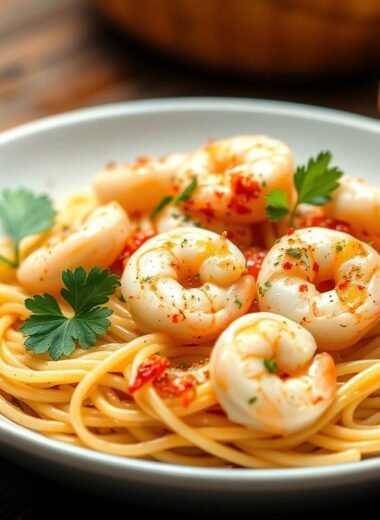 Low-Fat Garlic Shrimp Pasta