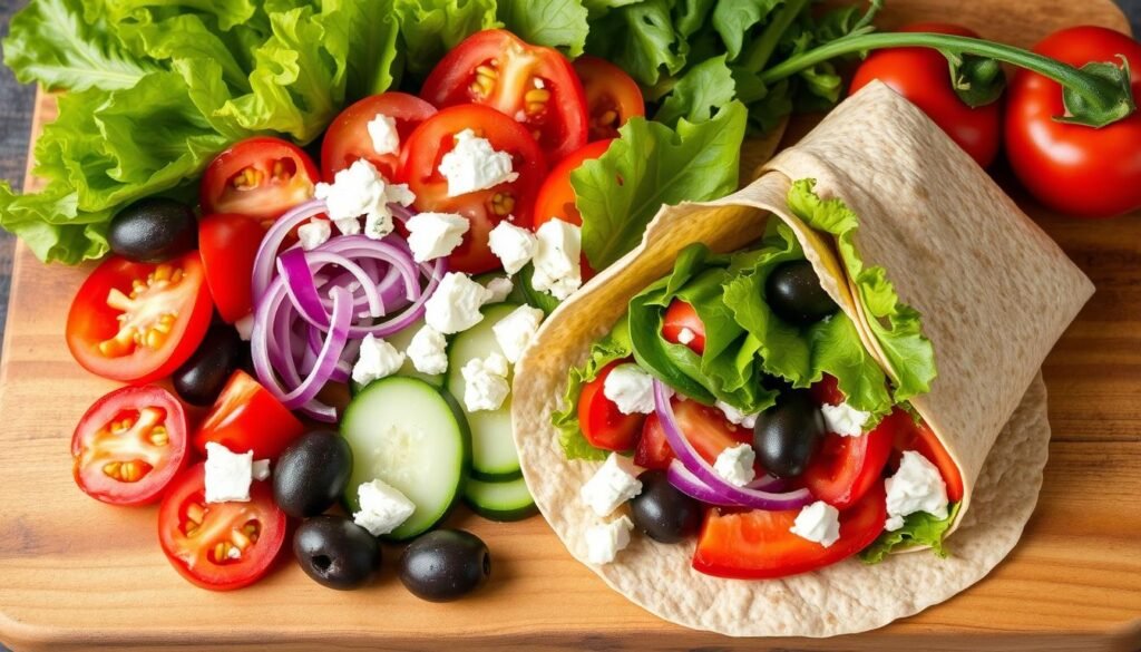 Low-Fat Mediterranean Veggie Wrap Ingredients