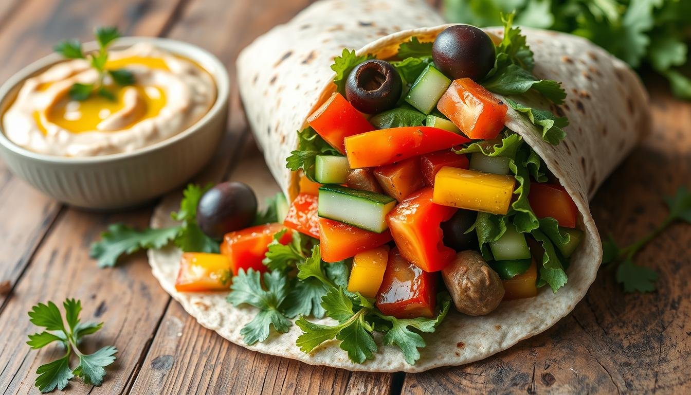 Low-Fat Mediterranean Veggie Wrap