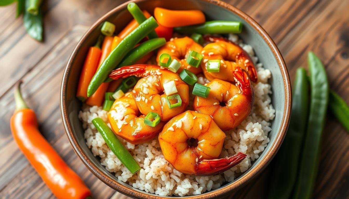 Low-Fat Teriyaki Shrimp Bowl