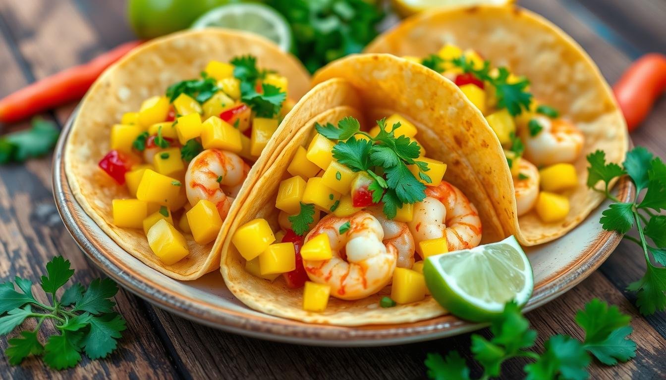 Mango Salsa Shrimp Tacos