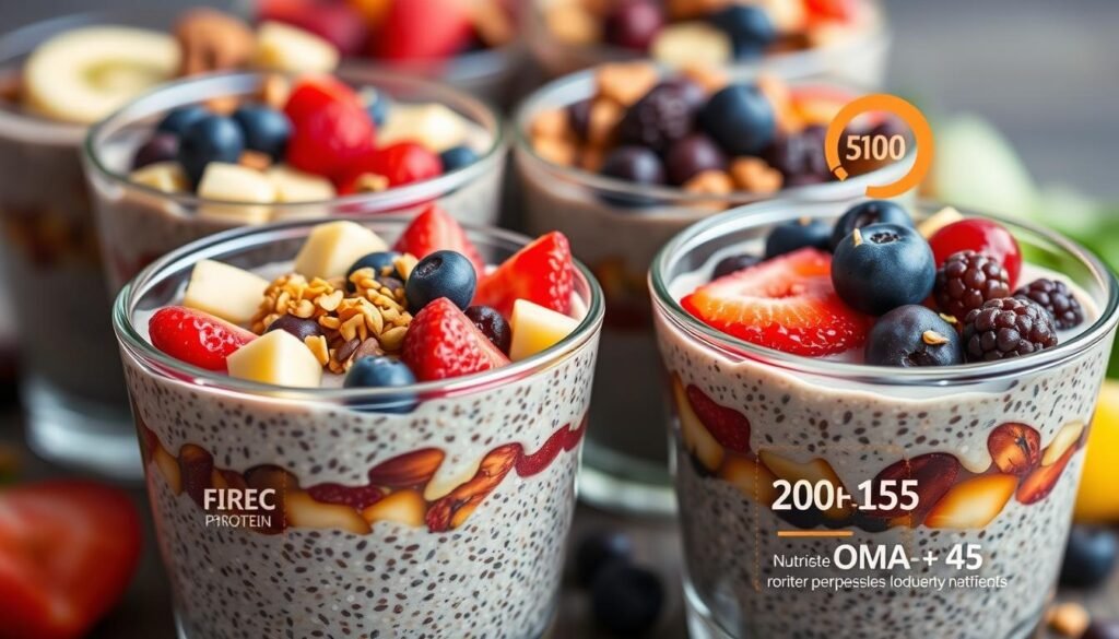 Nutrition breakdown of overnight chia pudding cups