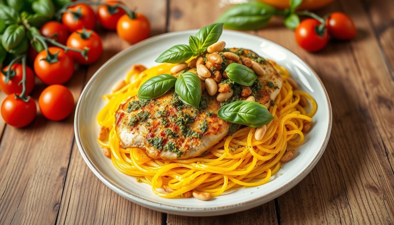 Pesto Chicken & Spaghetti Squash