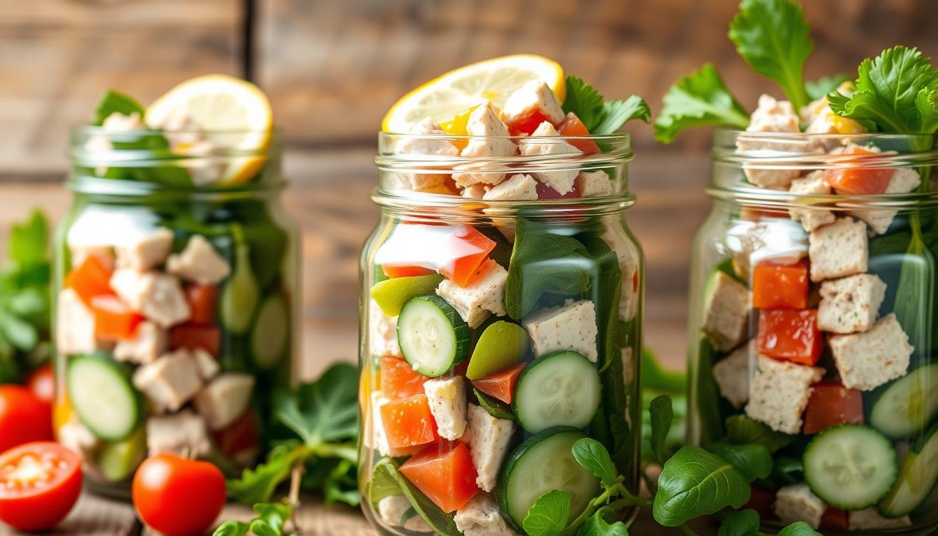 Protein-Packed Tuna Salad Mason Jars