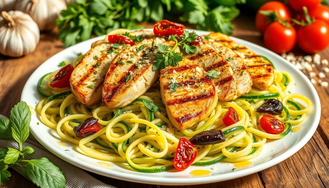 Sun-Dried Tomato & Chicken Zoodles