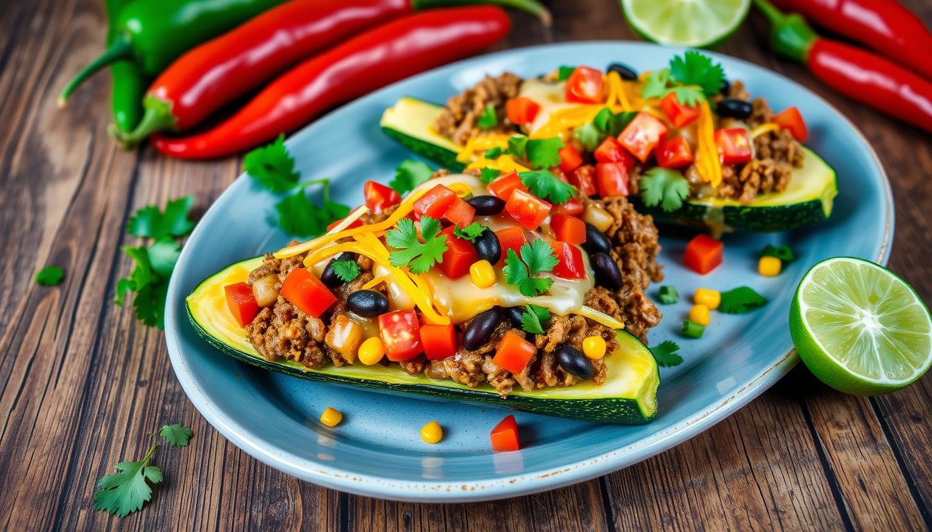 Taco-Seasoned Zucchini Boats