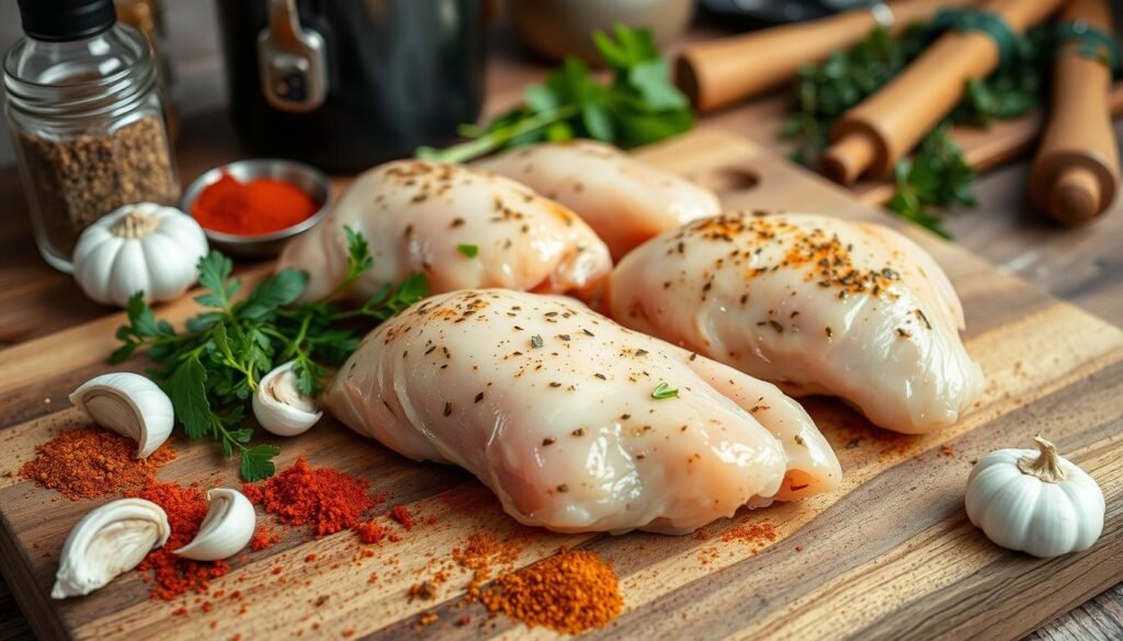 chicken preparation for BBQ burger