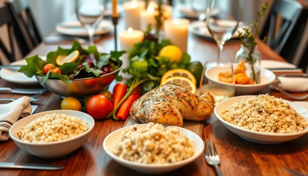 family dinner serving suggestions with Lemon Herb Chicken