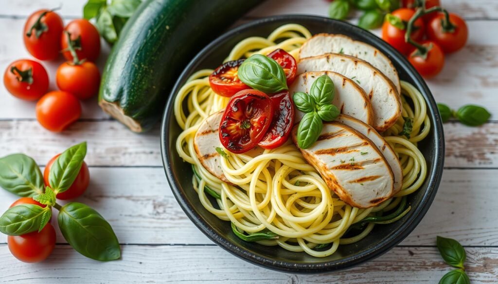 fresh ingredients for zoodles