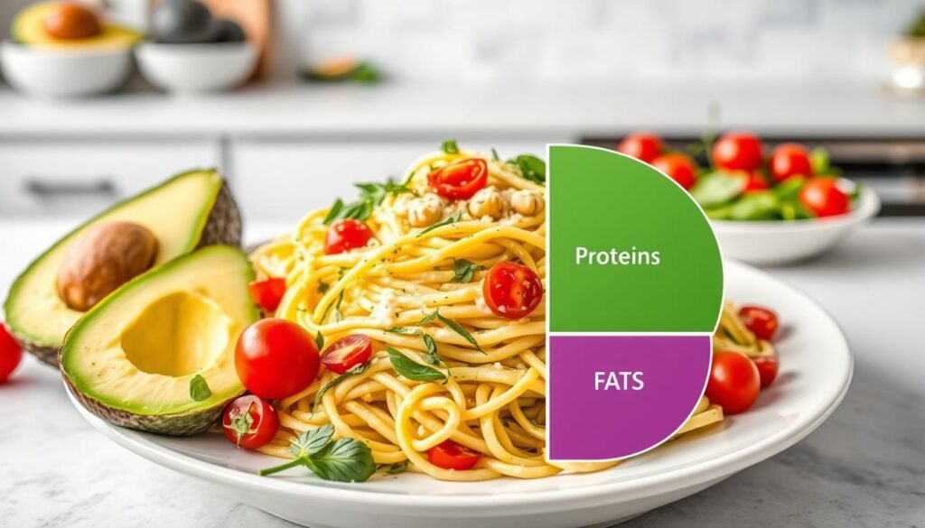 macronutrient breakdown of creamy avocado pasta nutrition