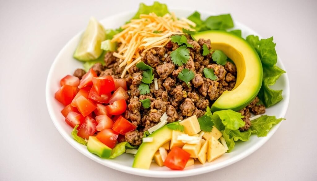 macronutrients of low-carb beef taco salad