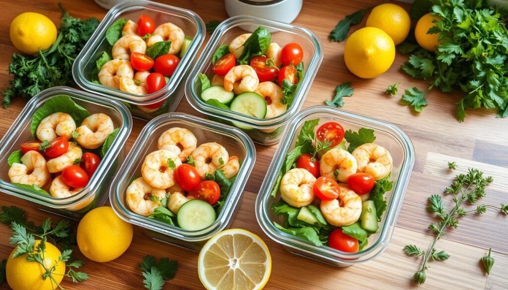 meal prep shrimp salad