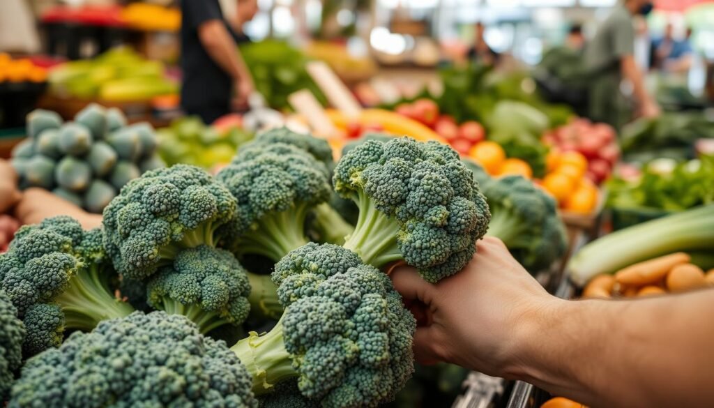 selecting fresh broccoli
