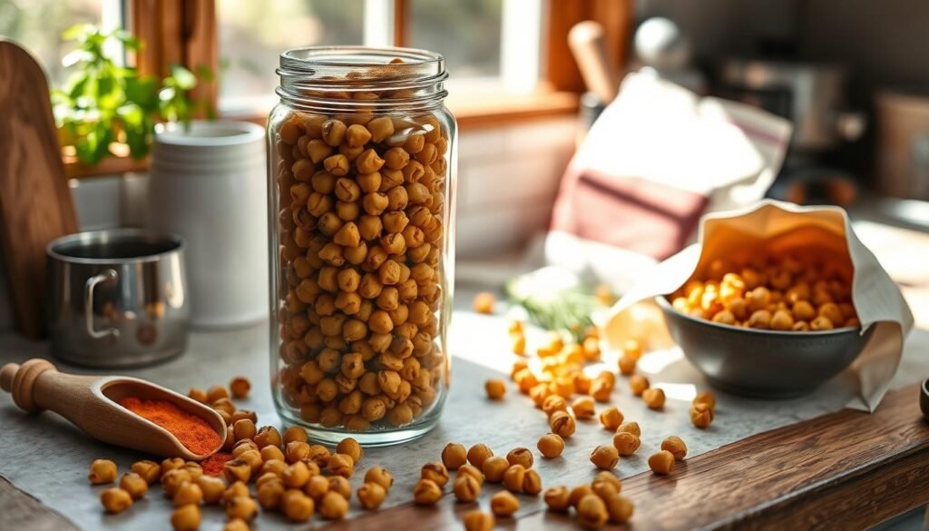 storing roasted chickpeas