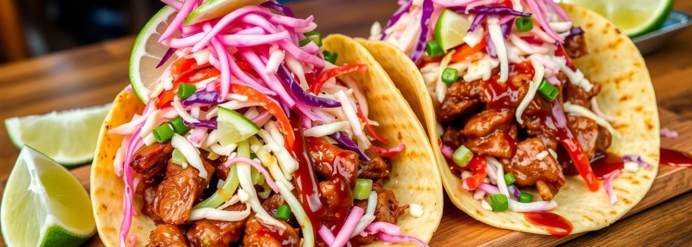 BBQ Pork Tacos with Cabbage Slaw