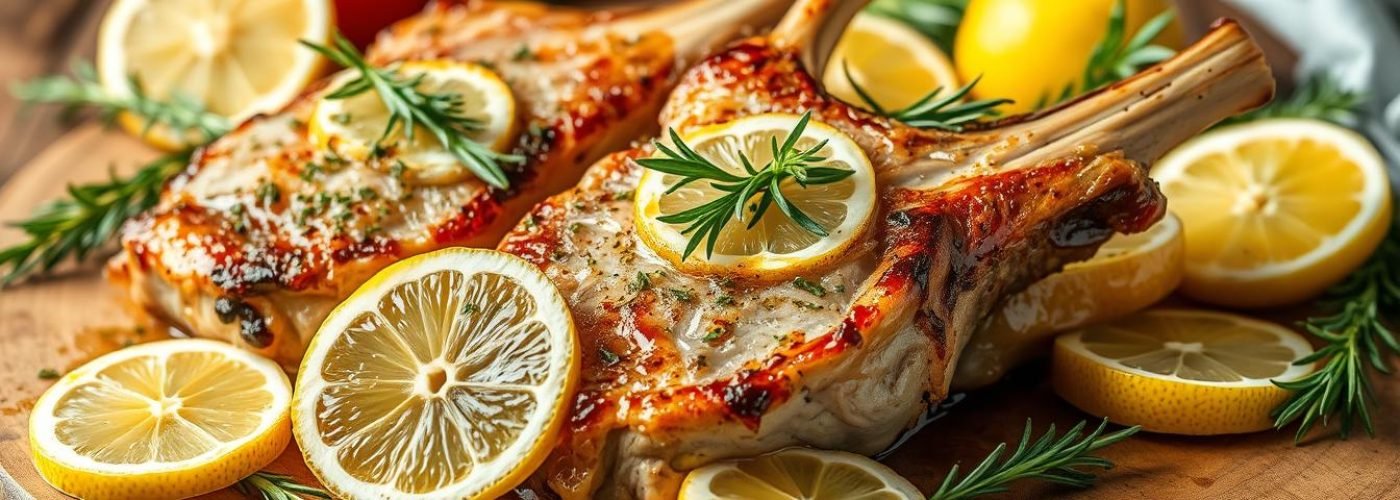 Baked Lemon Rosemary Pork Chops