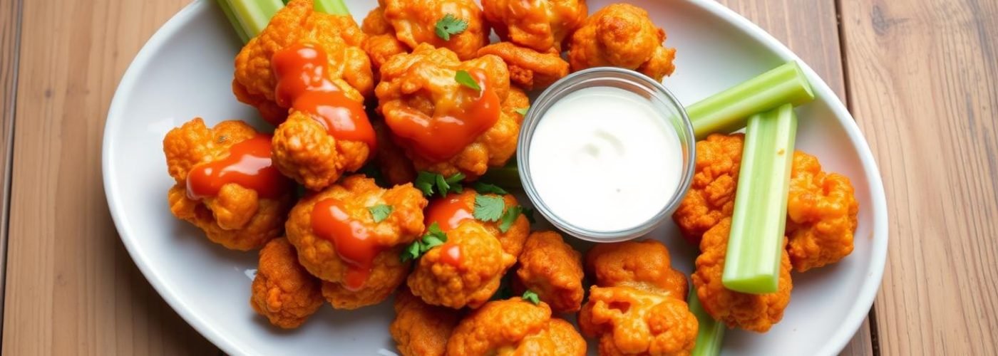 Crispy Air-Fried Cauliflower Buffalo Wings