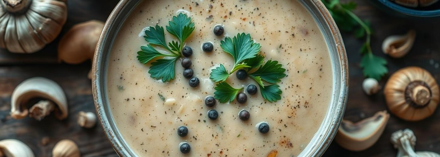 Garlic Herb Mushroom Soup