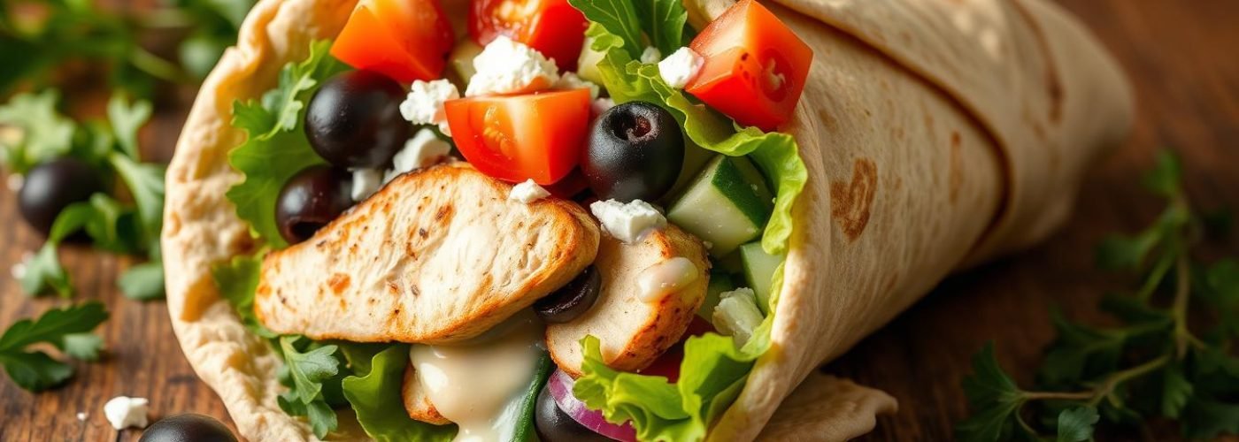 Greek Chicken Salad Wrap