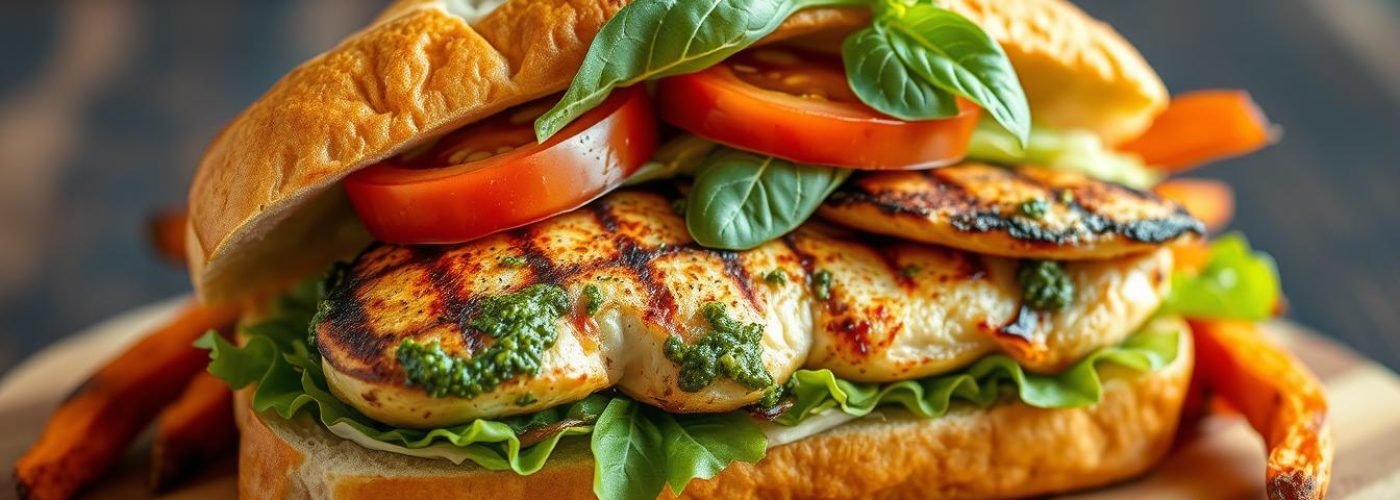 Grilled Chicken & Pesto Sandwich