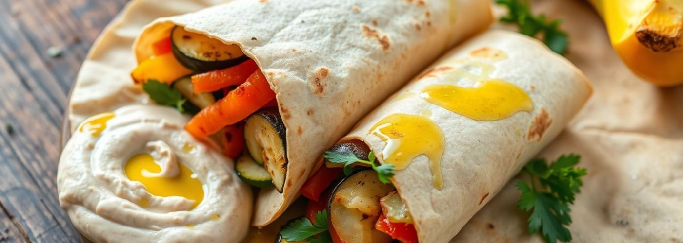 Grilled Veggie Wrap with Hummus