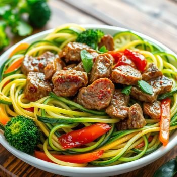 Healthy Beef & Zoodle Stir-Fry