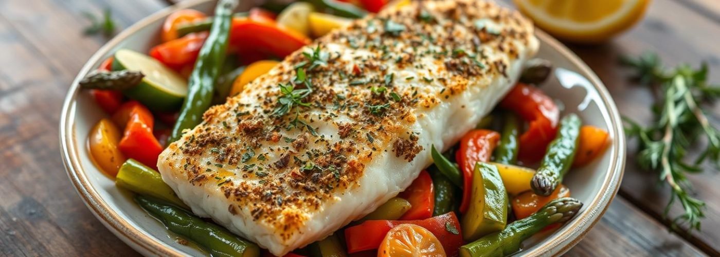 Herb-Crusted Cod with Veggies