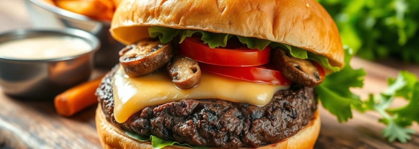 High-Protein Mushroom Beef Burger