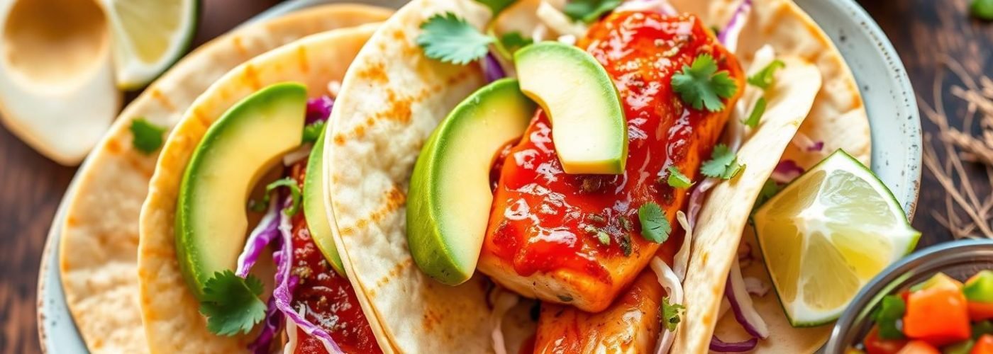 Honey Sriracha Salmon Tacos