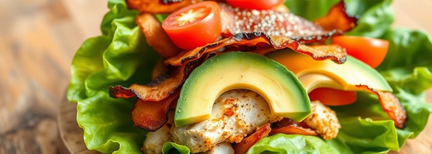 Keto-Friendly Chicken Club Lettuce Wrap