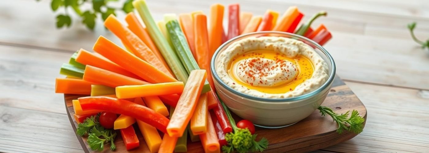 Low-Calorie Veggie Sticks with Hummus