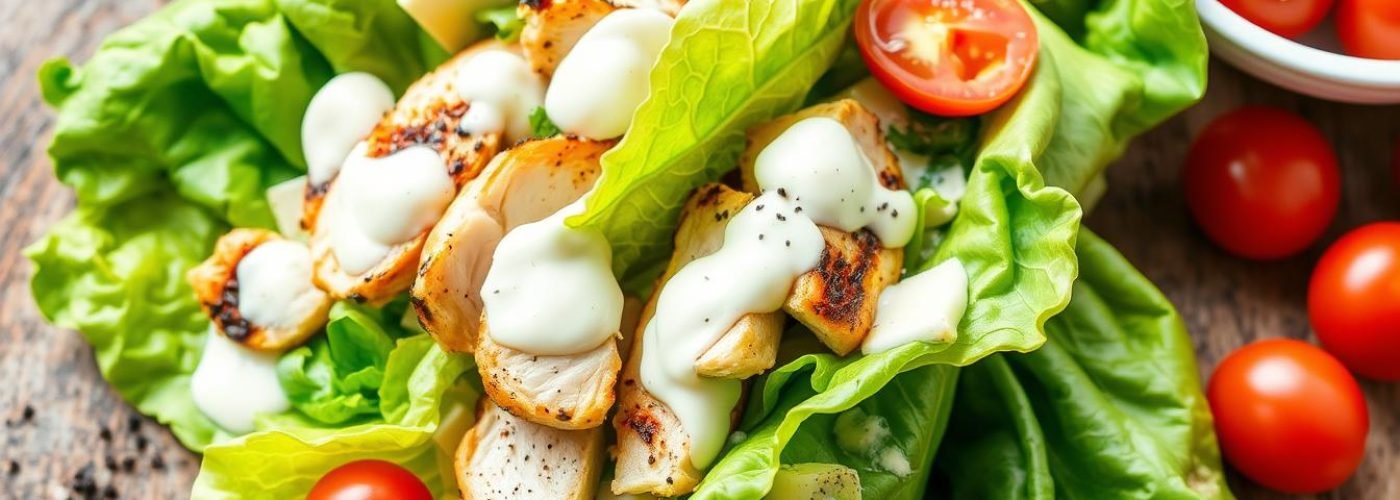 Low-Carb Chicken Caesar Salad Wrap
