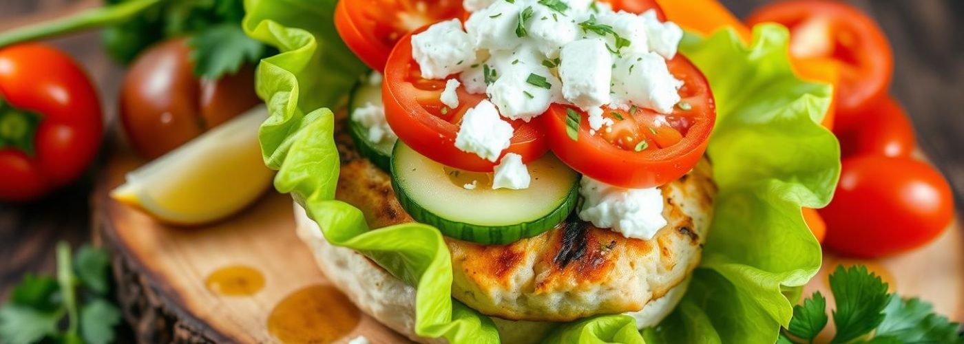 Low-Carb Greek Chicken Burger