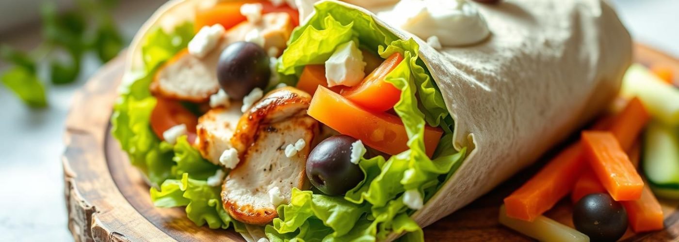 Low-Carb Greek Chicken Wrap