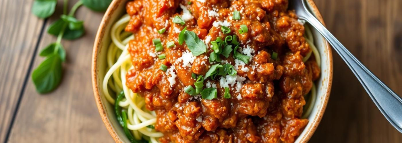 Low-Carb Turkey Bolognese with Zucchini Noodles