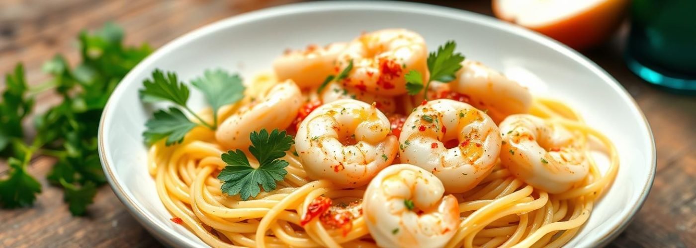 Low-Fat Garlic Shrimp Pasta