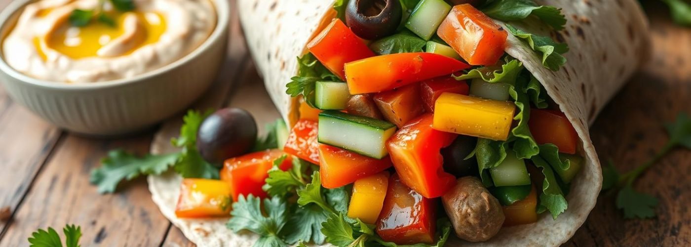 Low-Fat Mediterranean Veggie Wrap