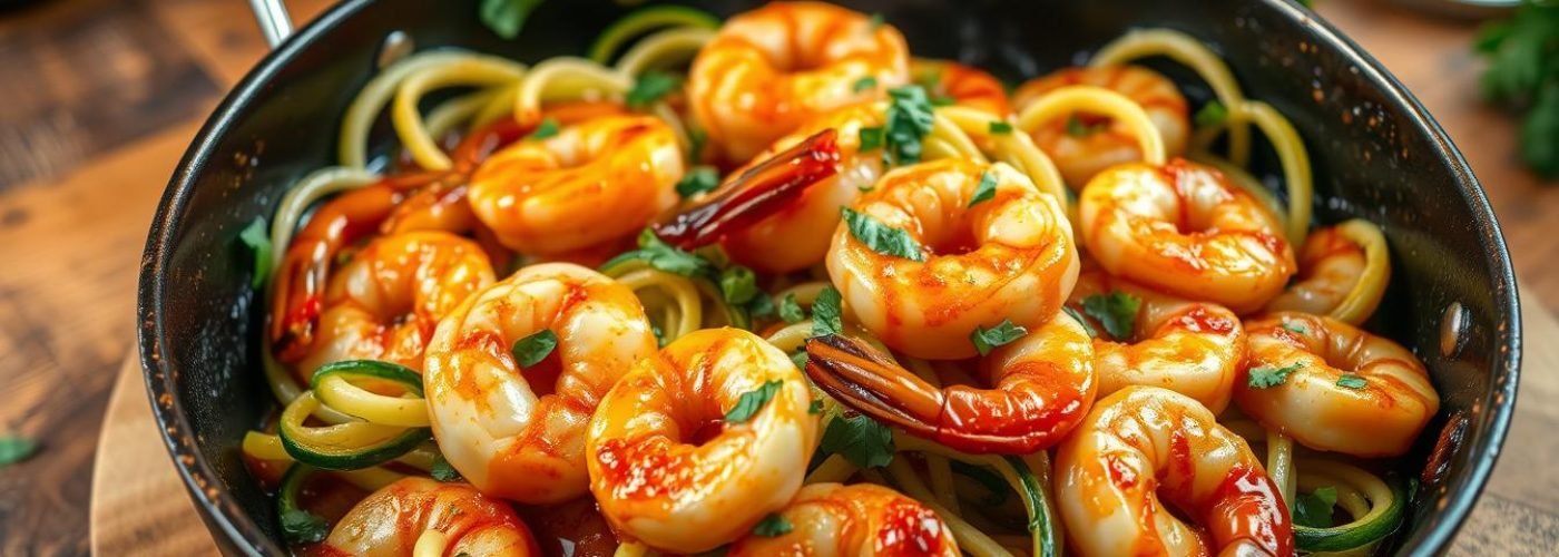 One-Pan Garlic Butter Shrimp & Zoodles