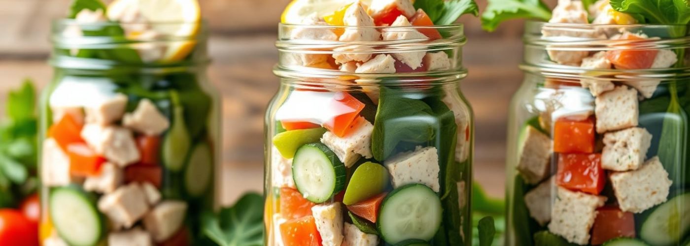 Protein-Packed Tuna Salad Mason Jars
