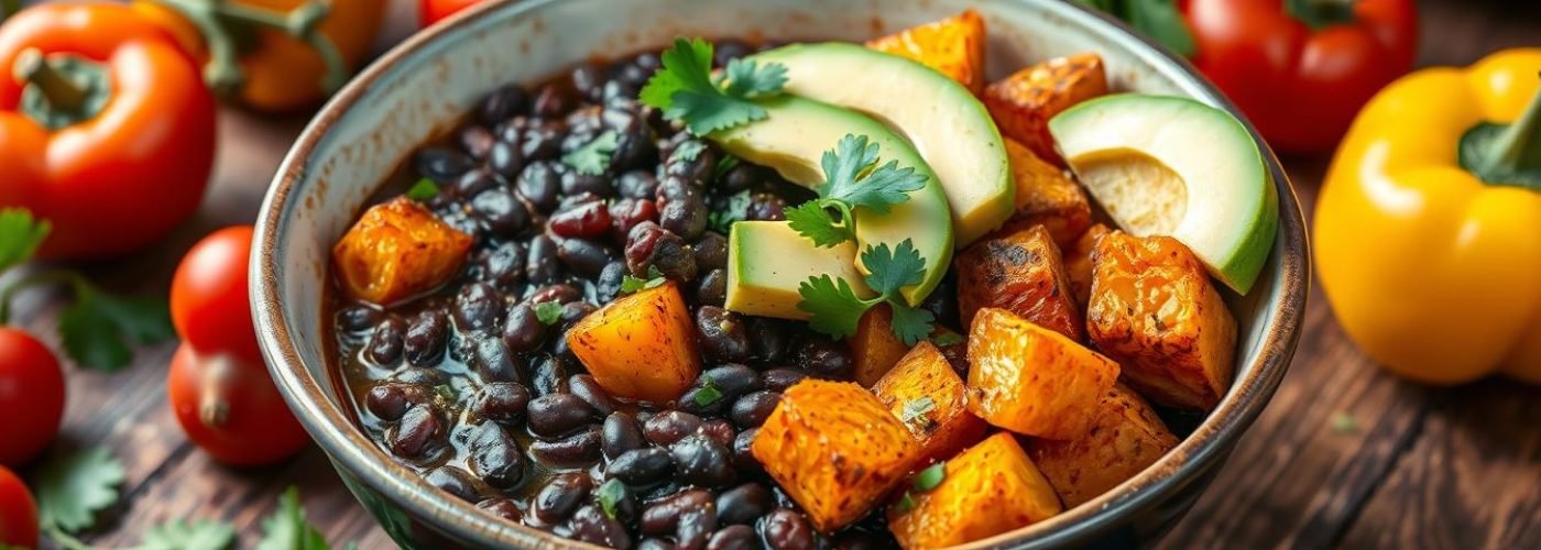 Spicy Black Bean & Sweet Potato Bowl