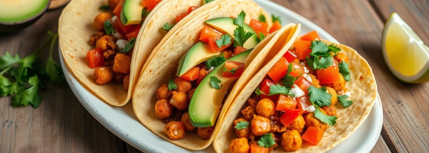Spicy Chickpea & Avocado Tacos