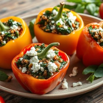 Spinach & Feta Stuffed Peppers