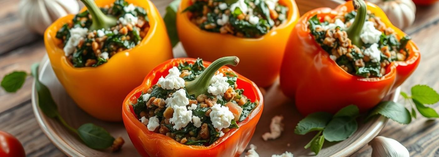 Spinach & Feta Stuffed Peppers