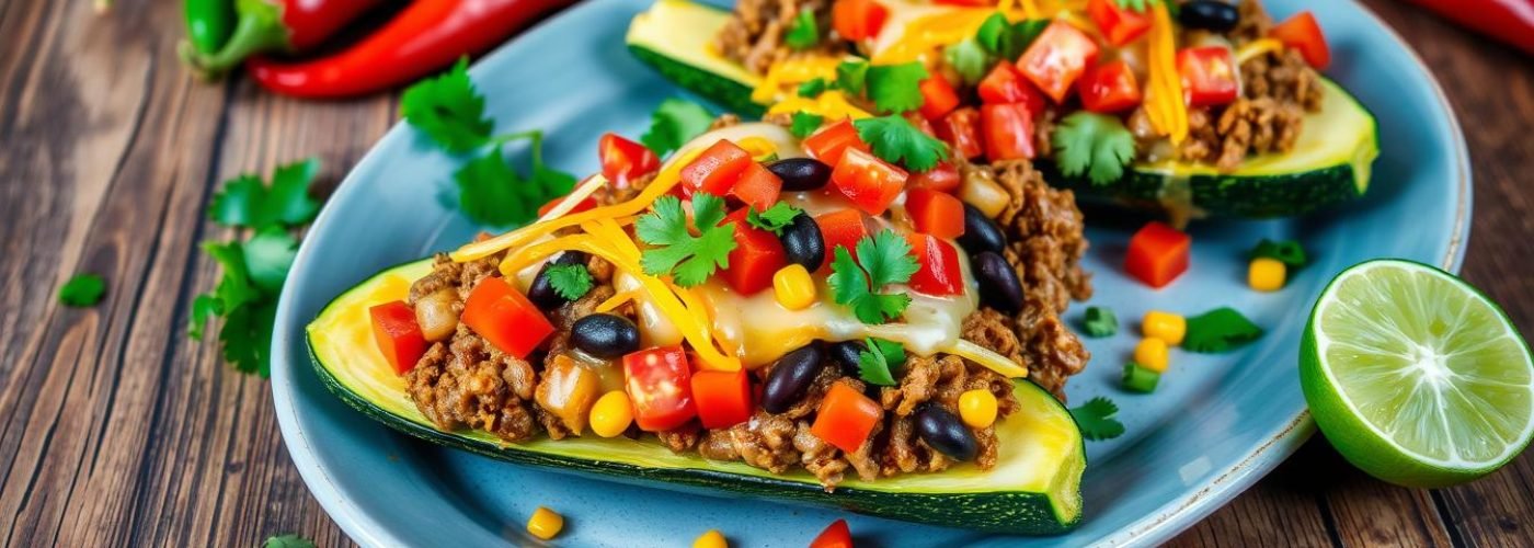 Taco-Seasoned Zucchini Boats