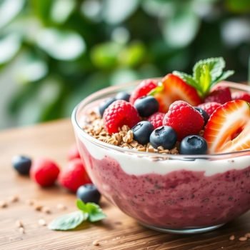 healthy eating Greek Yogurt & Berry Smoothie Bowl